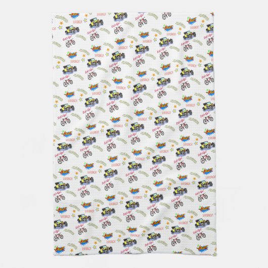 Hero Fiets Auto Vliegtuig Keuken Handdoek (Verticaal)