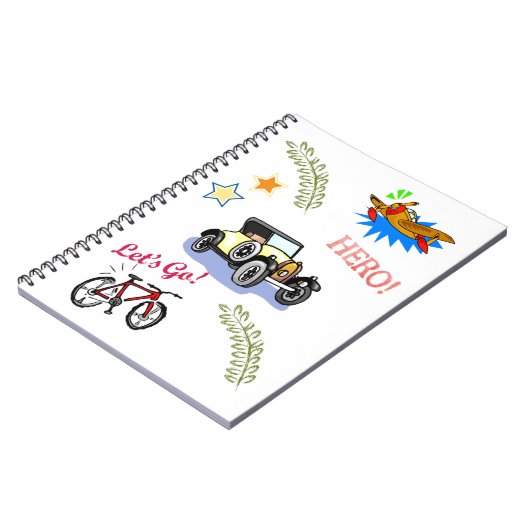 Hero Fiets Auto Vliegtuig Notitieboek (Linkerzijde)