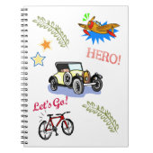 Hero Fiets Auto Vliegtuig Notitieboek (Voorkant)