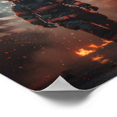 Hero Firefighter Poster American Flag Firefighter  (Hoek)