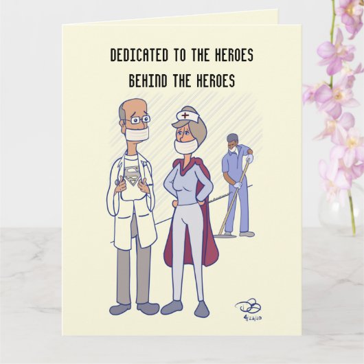 Hero Folded Wenskaart Kaart (Orchidee)