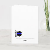 Hero gepersonaliseerde dunne blauwe lijn politieag bedankkaart (Achterkant)