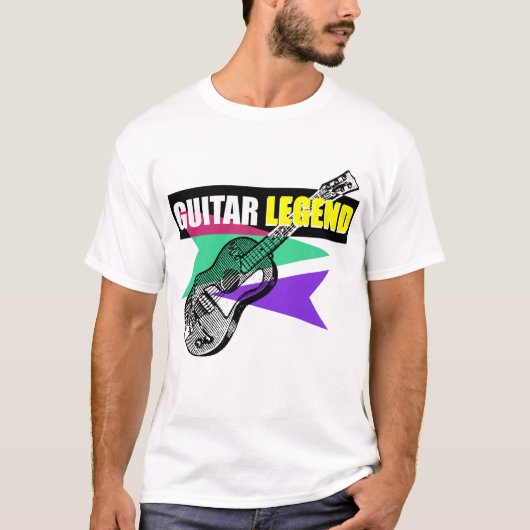 Hero Guitar Legend Retro Illustration T-shirt (Voorkant)