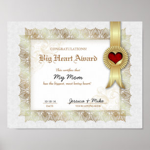 Hero Heart Love Award - Beste mama Poster