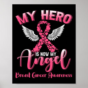 Hero is nu mijn engel borstkanker roze lint winnen poster