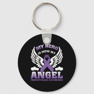 Hero is nu mijn engel fibromyalgie bewustzijnsdag  sleutelhanger