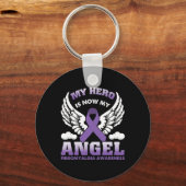 Hero is nu mijn engel fibromyalgie bewustzijnsdag  sleutelhanger (Voorkant)