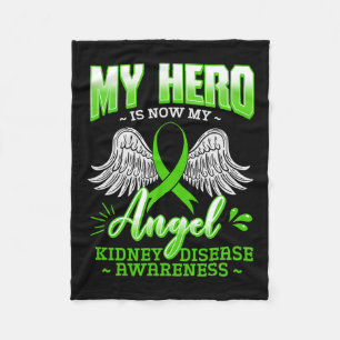Hero is nu mijn engel nierziekte groen lint G Fleece Deken