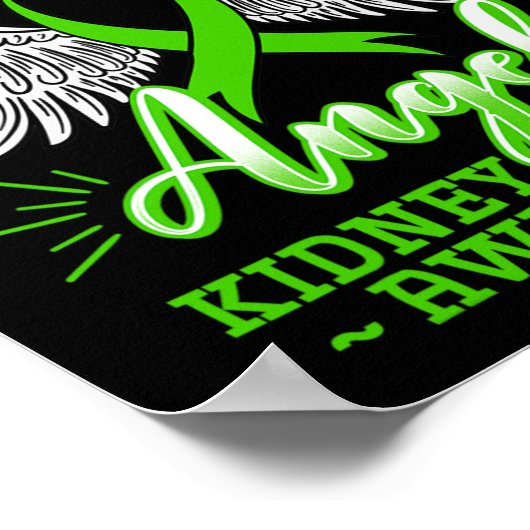 Hero is nu mijn engel nierziekte groen lint G Poster (Hoek)