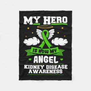 Hero is nu mijn engel nierziekte wolken groen R Fleece Deken