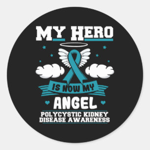 Hero is nu mijn engel polycysteuze nierziekte oorl ronde sticker