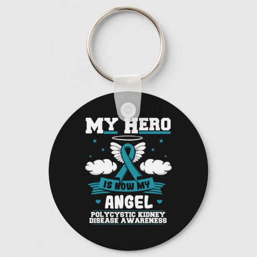 Hero is nu mijn engel polycysteuze nierziekte oorl sleutelhanger (Voorkant)