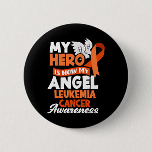 Hero is nu mijn engel steun leukemie kanker bewust ronde button 5,7 cm
