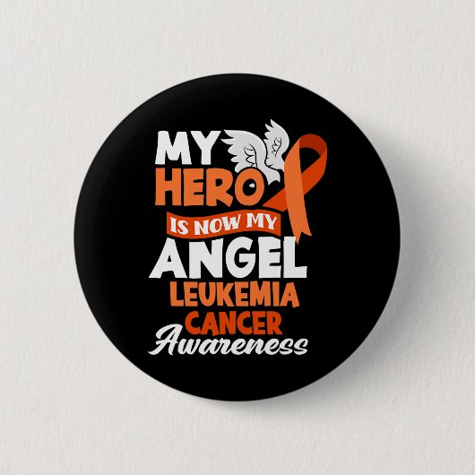 Hero is nu mijn engel steun leukemie kanker bewust ronde button 5,7 cm (Voorkant)