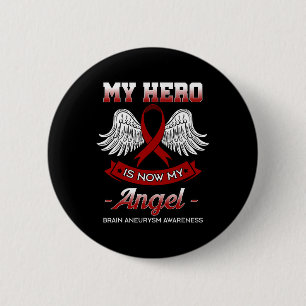 Hero is nu mijn engelenbrein-aneurysma-bewustzijns ronde button 5,7 cm