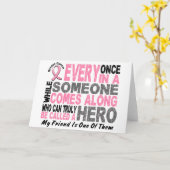 HERO KOMT LANGS 1 Vriend Borstkanker T-shirts Kaart (Gele Bloem)