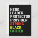 Hero Leader Protector Sterke zwarte vader Aankondiging<br><div class="desc">funny, father, day, juneteenth, army, hero, gift, birthday, patriotic, black</div>