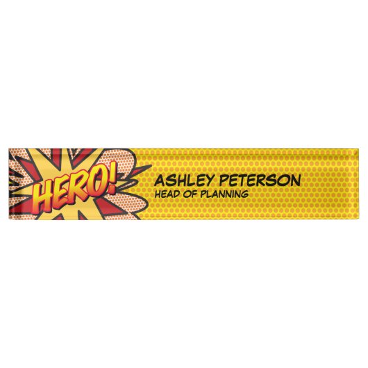 HERO Leuke Retro Stripboek Naambordje (Voorkant)