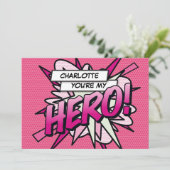 HERO Leuke Retro Stripboek Pop Art Kaart (Staand voorkant)