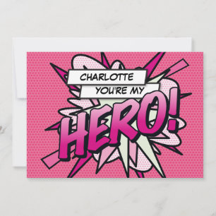HERO Leuke Retro Stripboek Pop Art Kaart