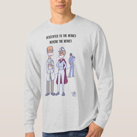 Hero Mannen grijs T-shirt met lange mouwen (Voorkant)