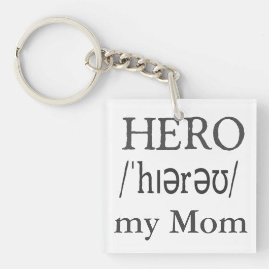 Hero Mijn Mam Gepersonaliseerde Acryl Sleutelhange Sleutelhanger (voorkant)