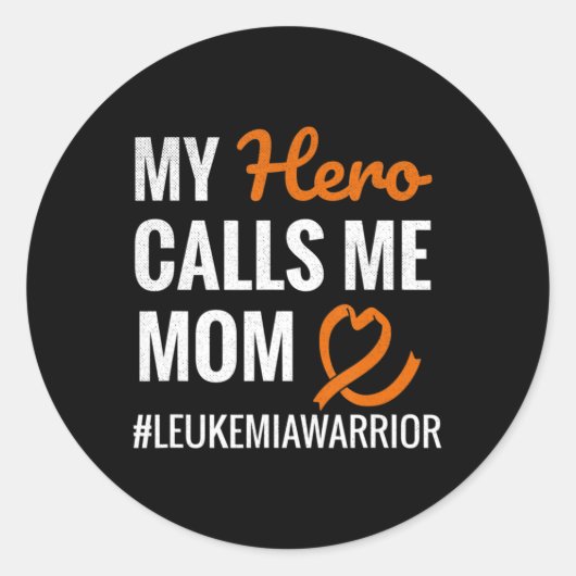 Hero noemt me mama leukemie aanhanger leukemie war ronde sticker (Voorkant)