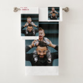 Hero Papa Vader Dag 2 Foto Collage Bad Handdoek (Insitu)