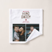 Hero Papa Vader Dag 2 Foto Collage Bad Handdoek (Wasdoekje)