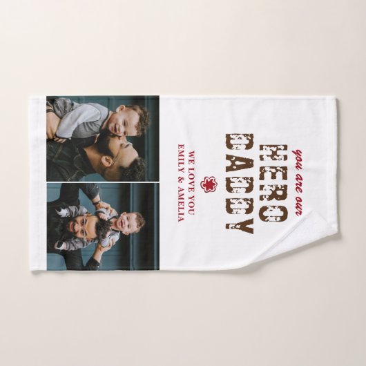 Hero Papa Vader Dag 2 Foto Collage Bad Handdoek (Handdoek)