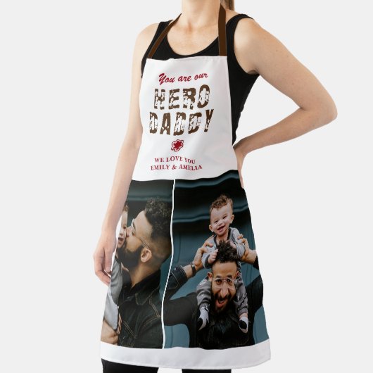Hero Papa Vader Dag 2 Foto Collage Schort (Insitu)