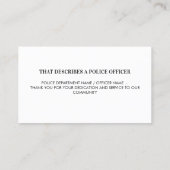Hero Politieagent Thin Blue Line Dank u Visitekaartje (Achterkant)