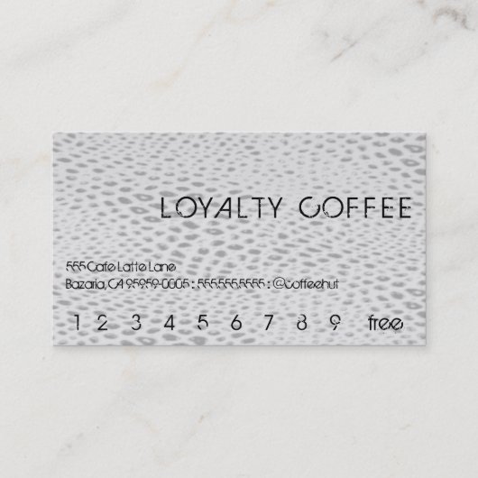 Hero Snakeskin Loyalty Coffee Punchcard (Voorkant)