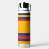 Hero Stripes Horizontal Lines Yellow Blue Red Waterfles (Achterkant)