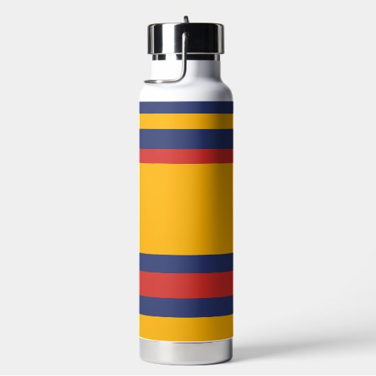 Hero Stripes Horizontal Lines Yellow Blue Red Waterfles (Rechts)