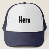 Hero Tekst Naam met Wit en Navy Kleur Trucker Pet (Voorkant)
