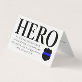 Hero Thin Blue Line Police Bedankt Visitekaartje (Voorkant)