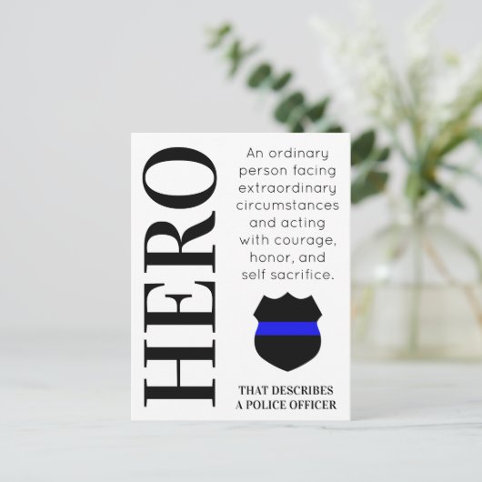 Hero Thin Blue Line Police Dank je Briefkaart (Staand voorkant)