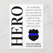 Hero Thin Blue Line Police Dank je Briefkaart (Voorkant)