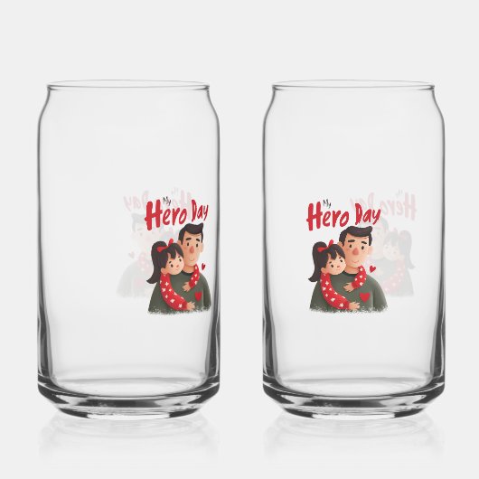 Hero Vaderdag Drinkware Set Blikvorm Glas (Achterkant)