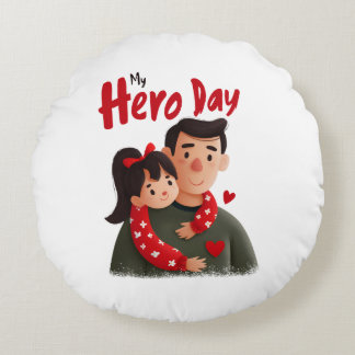 Hero Vaderdag Pillow Rond Kussen