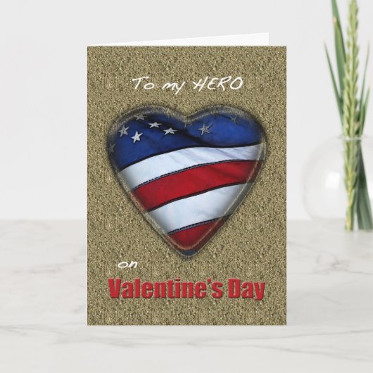 Hero Valentijn Patriottisch hart Feestdagen Kaart (Voorkant)
