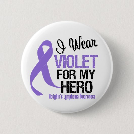 Hero Violet Ribbon Hodgkins Lymphoma Ronde Button 5,7 Cm (Voorkant)