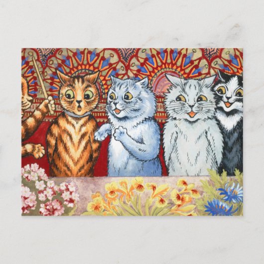 Heroefening koor Louis Wain Briefkaart (Voorkant)