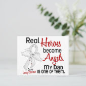 Heroes Become Angels Dad Lung Cancer Briefkaart (Staand voorkant)