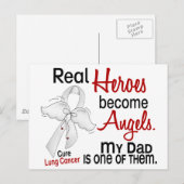 Heroes Become Angels Dad Lung Cancer Briefkaart (Voorkant / Achterkant)