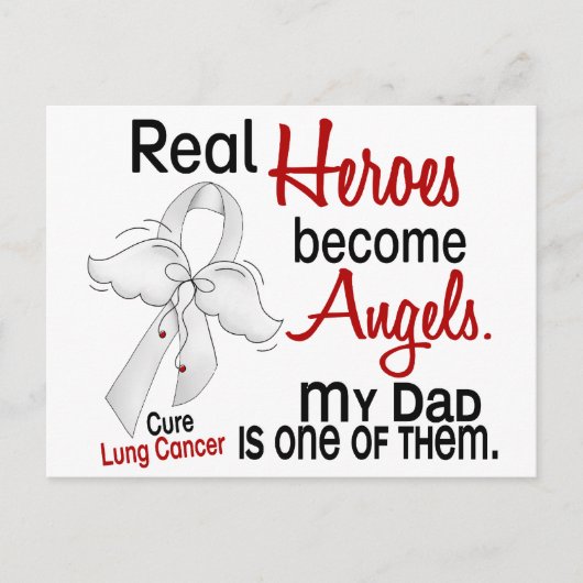 Heroes Become Angels Dad Lung Cancer Briefkaart (Voorkant)