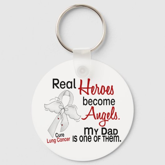 Heroes Become Angels Dad Lung Cancer Sleutelhanger (Voorkant)
