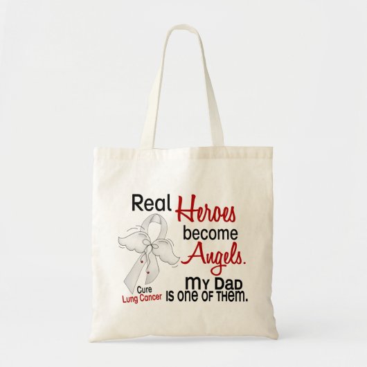 Heroes Become Angels Dad Lung Cancer Tote Bag (Voorkant)