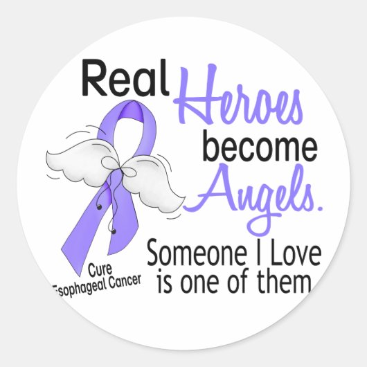Heroes Become Angels Esophageal Cancer Ronde Sticker (Voorkant)